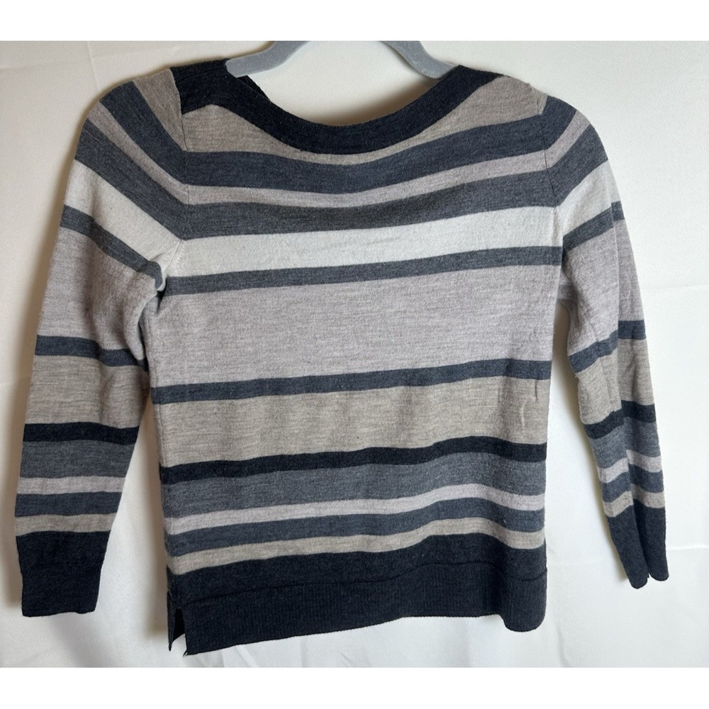 Talbots 100% Merino Wool Soft Sweater Size Small Gray Taupe Ivory